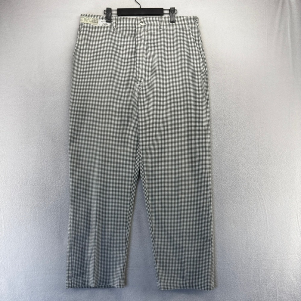 Vintage Houndstooth Pants Men's 38x30 Fits 36x30 Black Trousers USA Made Talon